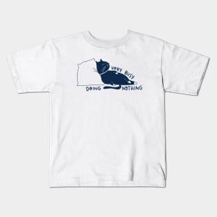 Very Busy Doing Nothing (navy blue) Kids T-Shirt